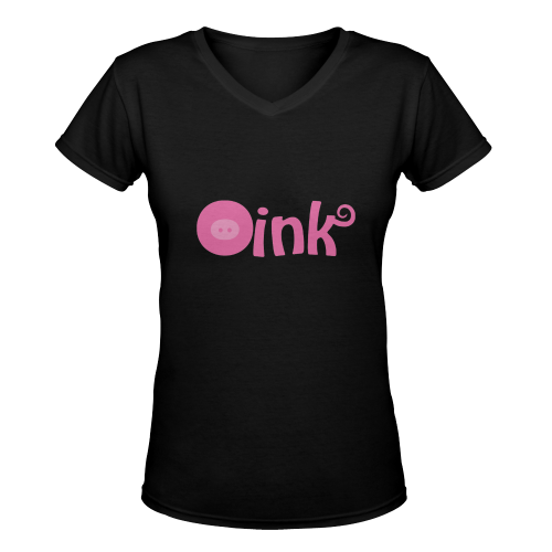 Oink Piggy Pig Women's Deep V-neck T-shirt (Model T19)