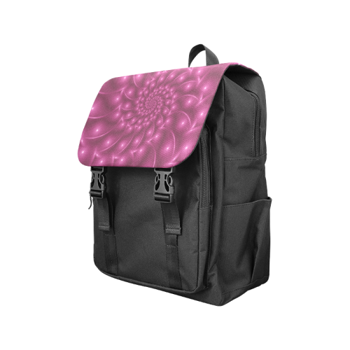 Berry Pink Glossy Spiral Casual Shoulders Backpack Casual Shoulders Backpack (Model 1623)