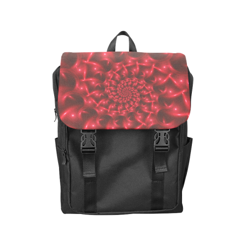 Red Glossy Spiral Casual Shoulders Backpack