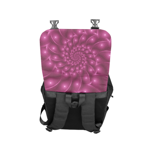 Berry Pink Glossy Spiral Casual Shoulders Backpack Casual Shoulders Backpack (Model 1623)