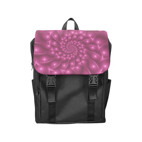 Berry Pink Glossy Spiral Casual Shoulders Backpack Casual Shoulders Backpack (Model 1623)