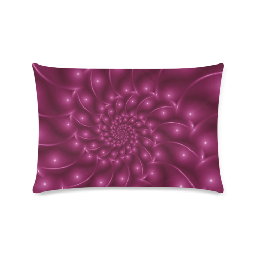 Berry Pink Glossy Spiral Rectangle Pillow Case one side 16x24 Custom Rectangle Pillow Case 16"x24" (one side)