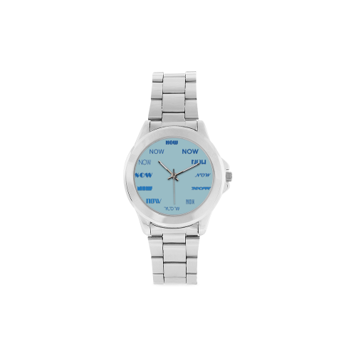 Funny Blue Now Unisex Stainless Steel Watch(Model 103)