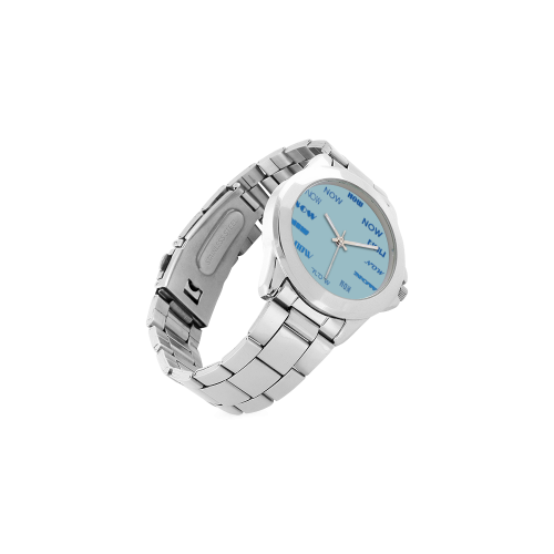 Funny Blue Now Unisex Stainless Steel Watch(Model 103)