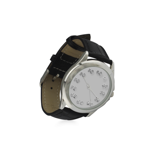 Conceptual Dice Clock Women's Classic Leather Strap Watch(Model 203)