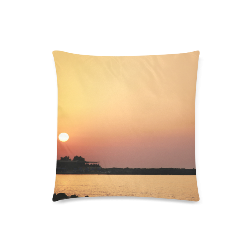 Sunset on the Beach Custom Zippered Pillow Case 18"x18"(Twin Sides)