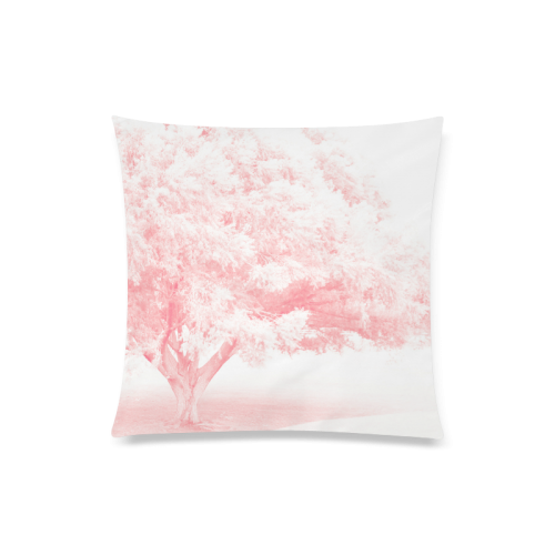 Frosted Pink Tree Custom Zippered Pillow Case 20"x20"(Twin Sides)