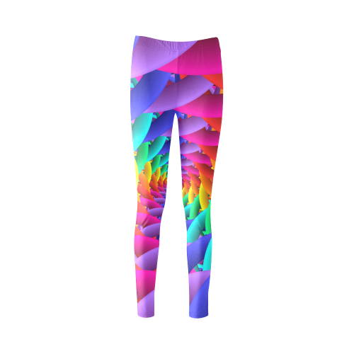 Psychedelic Rainbow Spiral Cassandra Women's Leggings (Model L01)