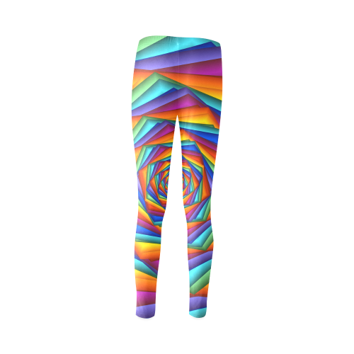 Psychedelic Rainbow Spiral Cassandra Women's Leggings (Model L01)