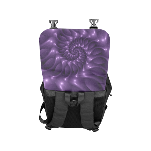 Purple Glossy Spiral Casual Shoulders Backpack (Model 1623)