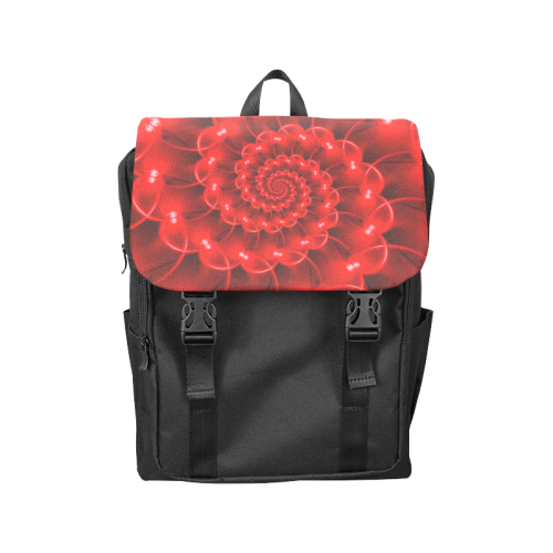 Red Glossy Spiral Casual Shoulders Backpack (Model 1623)