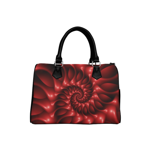 Plum Red Glossy Spiral Boston Handbag (Model 1621)