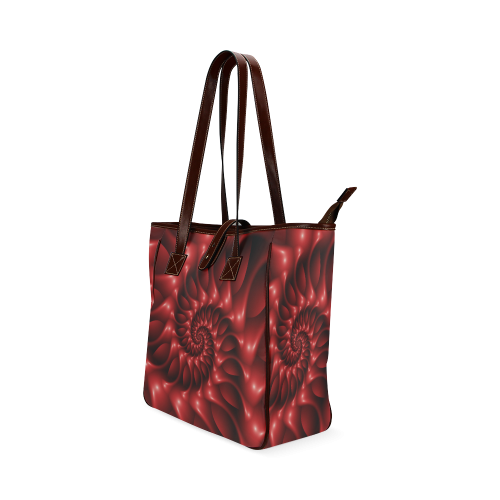 Plum Purple Glossy Spiral Classic Tote Bag (Model 1644)