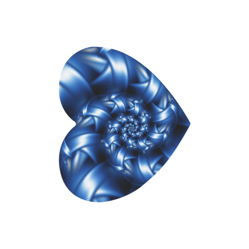 Glossy Blue Spiral Heart-shaped Mousepad