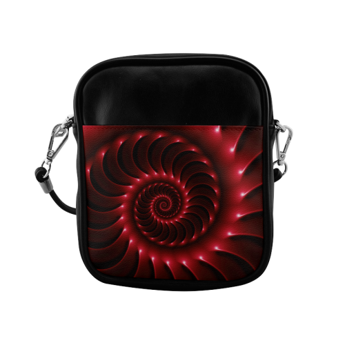 Glossy Red Spiral Sling Bag (Model 1627)