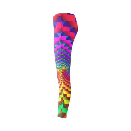 Psychedelic Rainbow Spiral Cassandra Women's Leggings (Model L01)