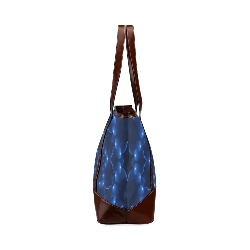 Blue Glossy Spiral Tote Handbag (Model 1642)