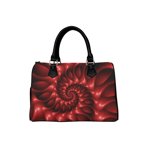 Plum Red Glossy Spiral Boston Handbag (Model 1621)