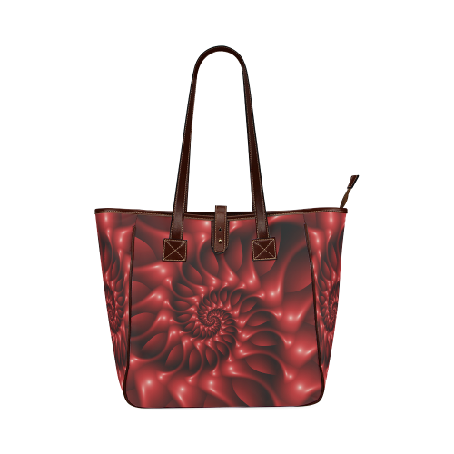 Plum Purple Glossy Spiral Classic Tote Bag (Model 1644)