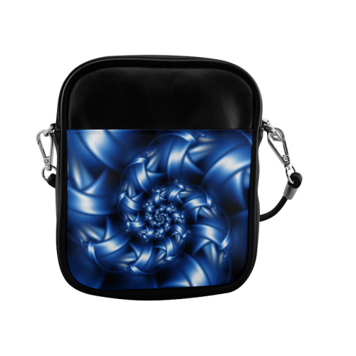 Glossy Blue Spiral Sling Bag (Model 1627)