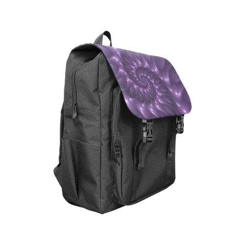 Purple Glossy Spiral Casual Shoulders Backpack (Model 1623)