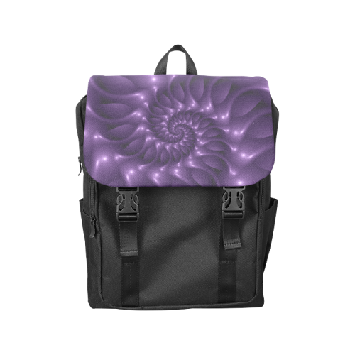 Purple Glossy Spiral Casual Shoulders Backpack (Model 1623)