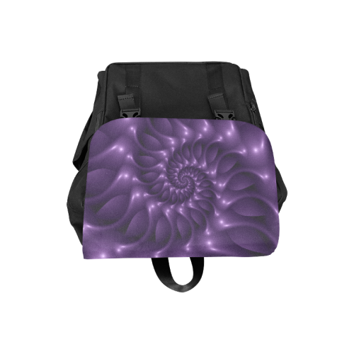 Purple Glossy Spiral Casual Shoulders Backpack (Model 1623)