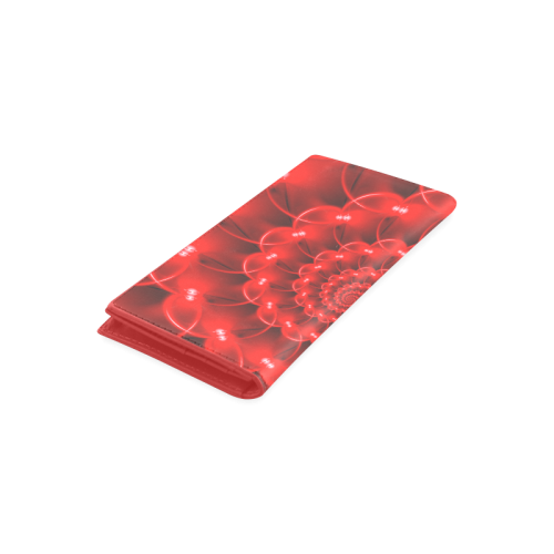 Glossy Red Spiral Women's Leather Wallet (Model 1611)