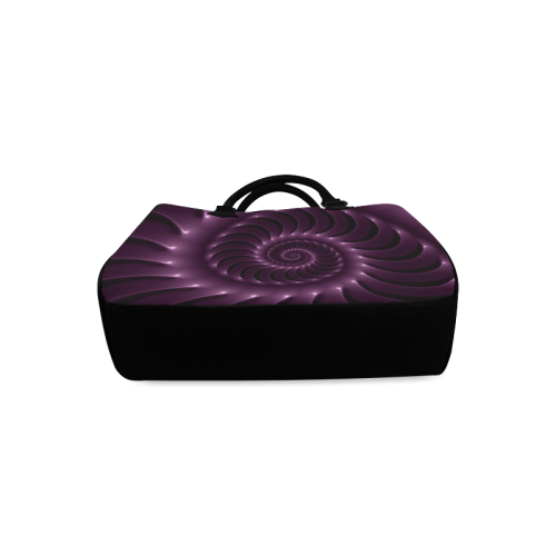 Plum Purple Glossy Spiral Boston Handbag (Model 1621)