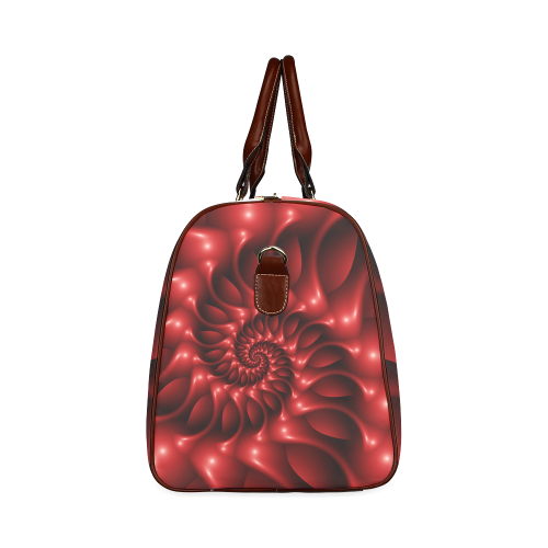 Plum Red Glossy Spiral Waterproof Travel Bag/Large (Model 1639)