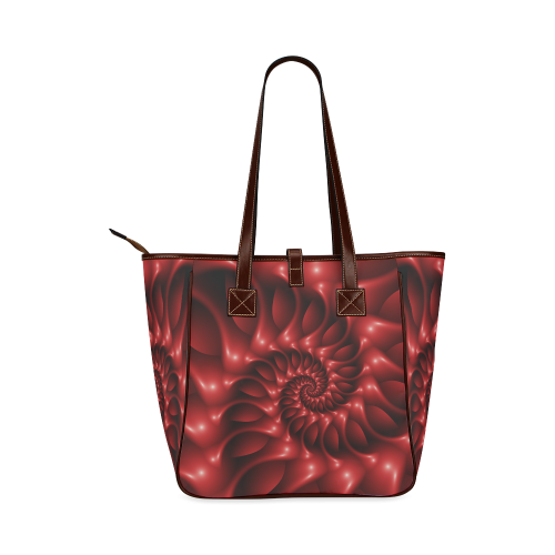 Plum Purple Glossy Spiral Classic Tote Bag (Model 1644)