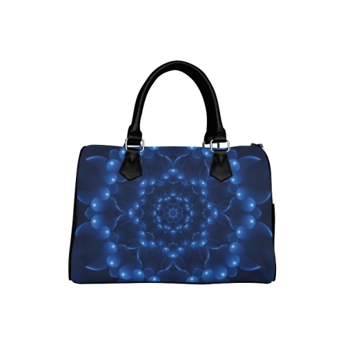 Blue Glossy Spiral Boston Handbag (Model 1621)