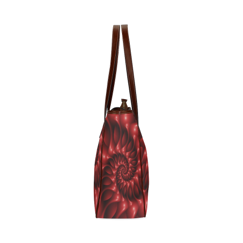 Plum Purple Glossy Spiral Classic Tote Bag (Model 1644)