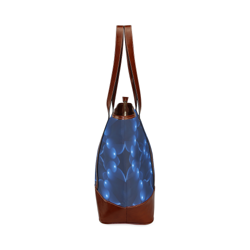 Blue Glossy Spiral Tote Handbag (Model 1642)