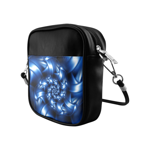 Glossy Blue Spiral Sling Bag (Model 1627)