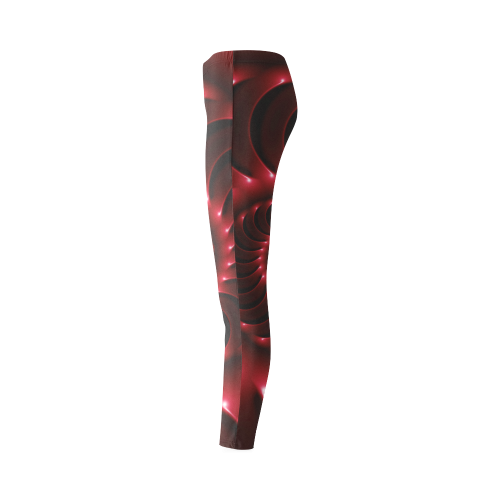 Glossy Red Spiral Cassandra Women's Leggings (Model L01)