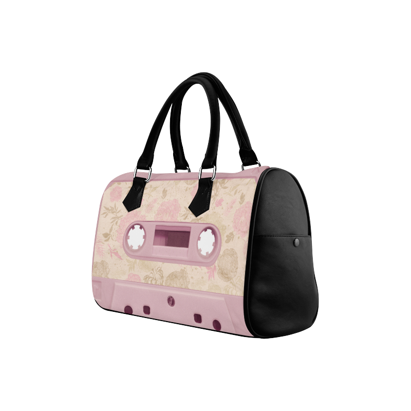 Vintage Retro Soft Pink Cassette Tape Boston Handbag (Model 1621) ID
