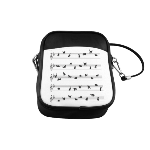 Conceptual Cat Song Musical Notes Sling Bag (Model 1627)