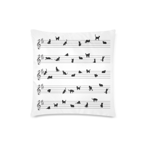 Conceptual Cat Song Musical Notation Custom Zippered Pillow Case 18"x18" (one side)