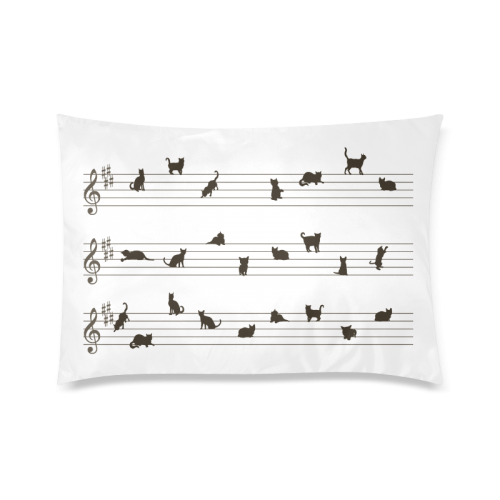 Conceptual Cat Song Musical Notes Custom Zippered Pillow Case 20"x30" (one side)