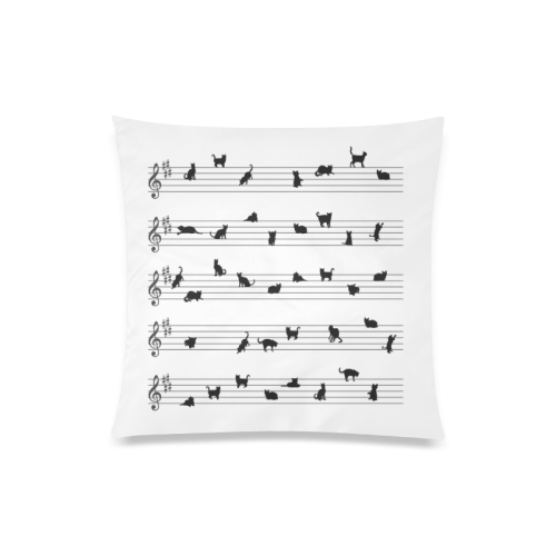 Conceptual Cat Song Musical Notes Custom Zippered Pillow Case 20"x20"(One Side)