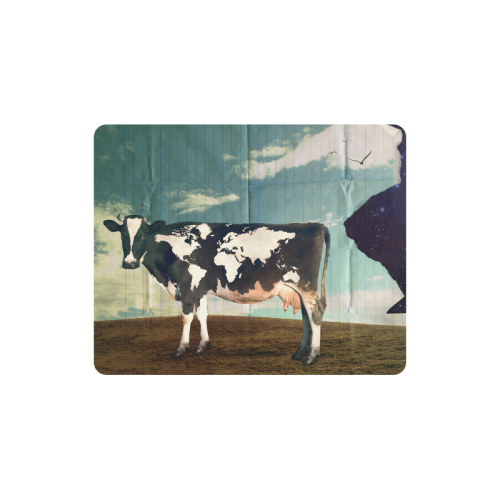 Surreal Dairy Cow World Map Rectangle Mousepad