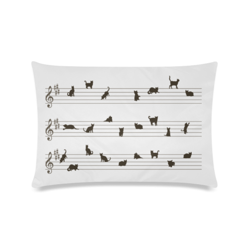 Conceptual Cat Song Musical Notation Custom Zippered Pillow Case 16"x24"(Twin Sides)