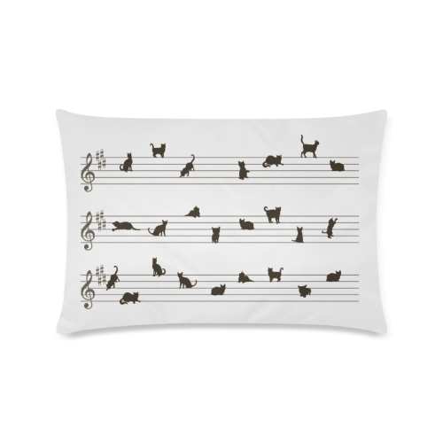 Conceptual Cat Song Musical Notation Custom Zippered Pillow Case 16"x24"(Twin Sides)