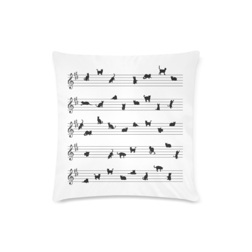 Conceptual Cat Song Musical Notation Custom Zippered Pillow Case 16"x16" (one side)
