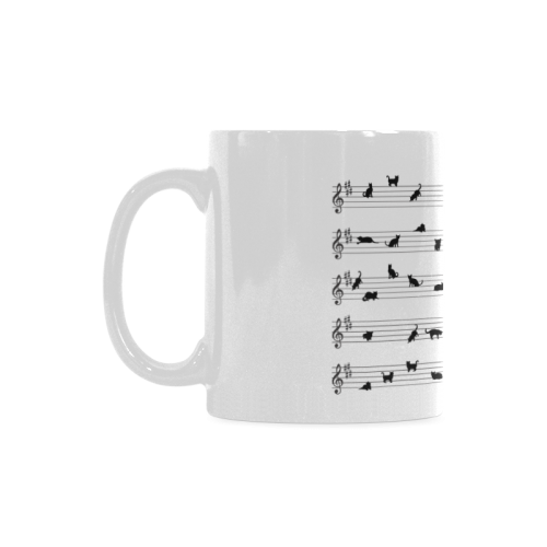 Conceptual Cat Song Musical Notation White Mug(11OZ)