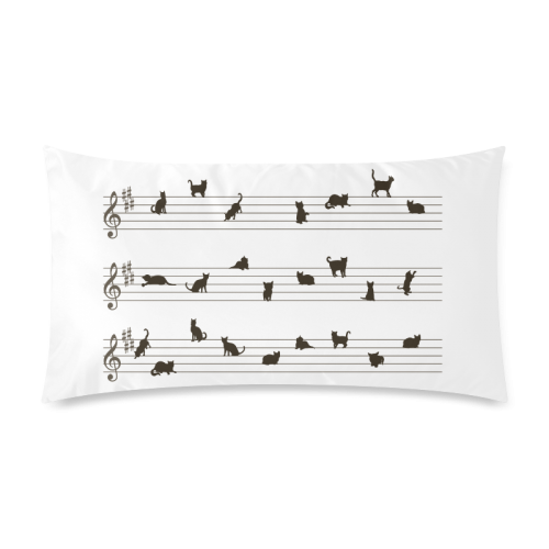 Conceptual Cat Song Musical Notes Custom Rectangle Pillow Case 20"x36" (one side)