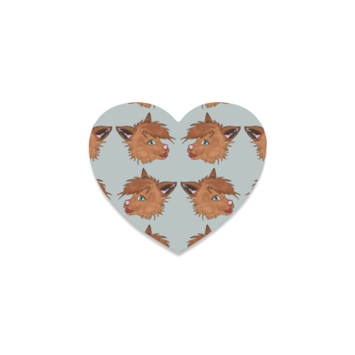 Puppy Motif Pattern by Kizzambi Heart Coaster