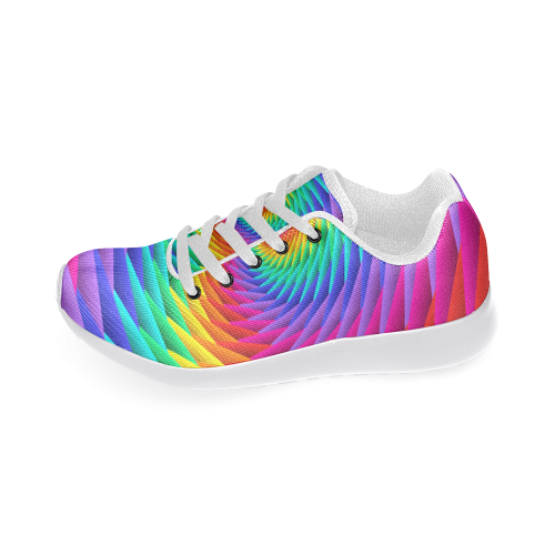 Psychedelic Rainbow Spiral Women’s Running Shoes (Model 020)