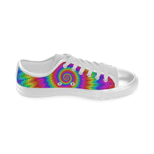 Psychedelic Rainbow Spiral Women's Classic Canvas Shoes (Model 018)